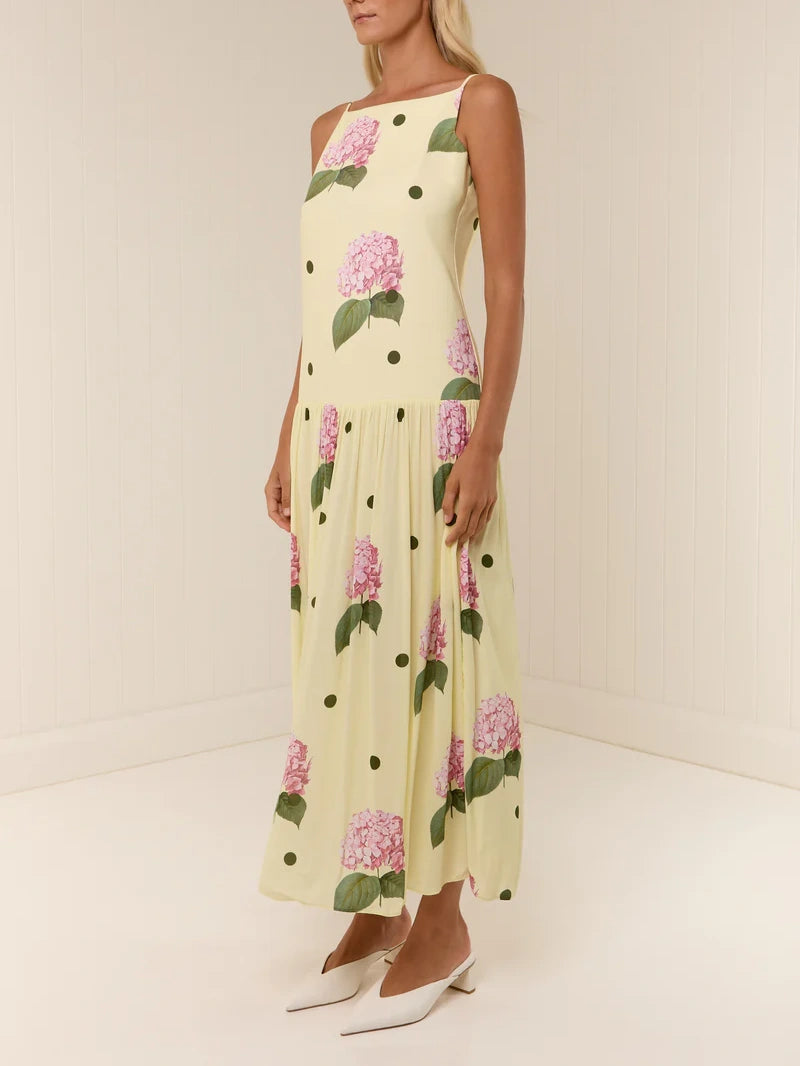 Polka Dot Print Midi Dress