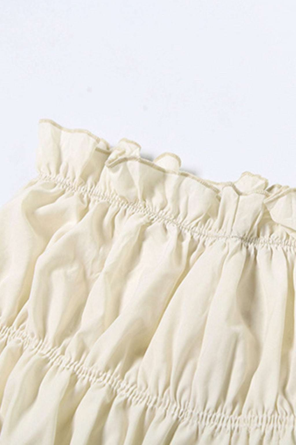 Pleated Tie-up Drop Shoulder Crop Top Shorts Set