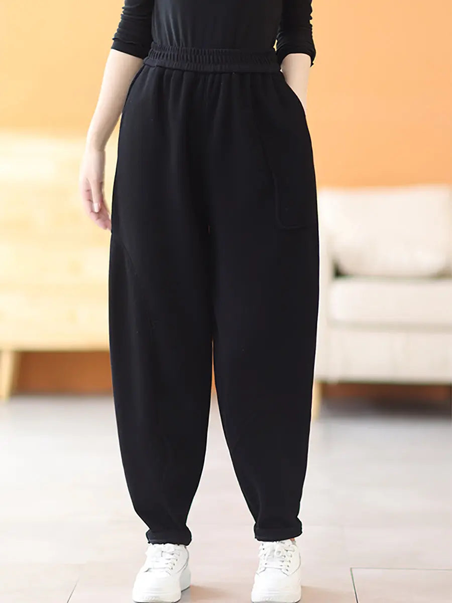 Fleece-lined Harem Pants