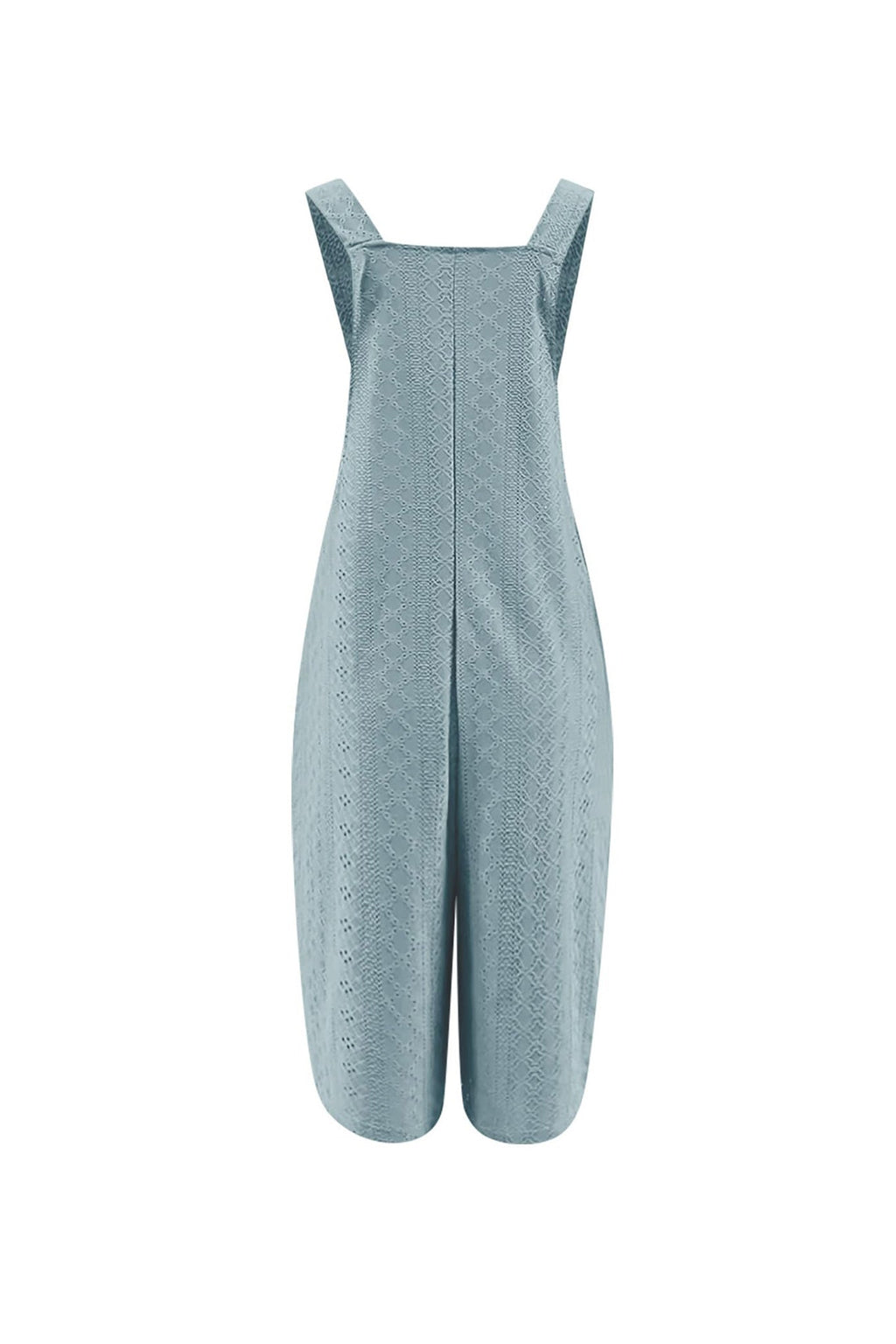 Pocket Eyelet Cami Capri Jumpsuits