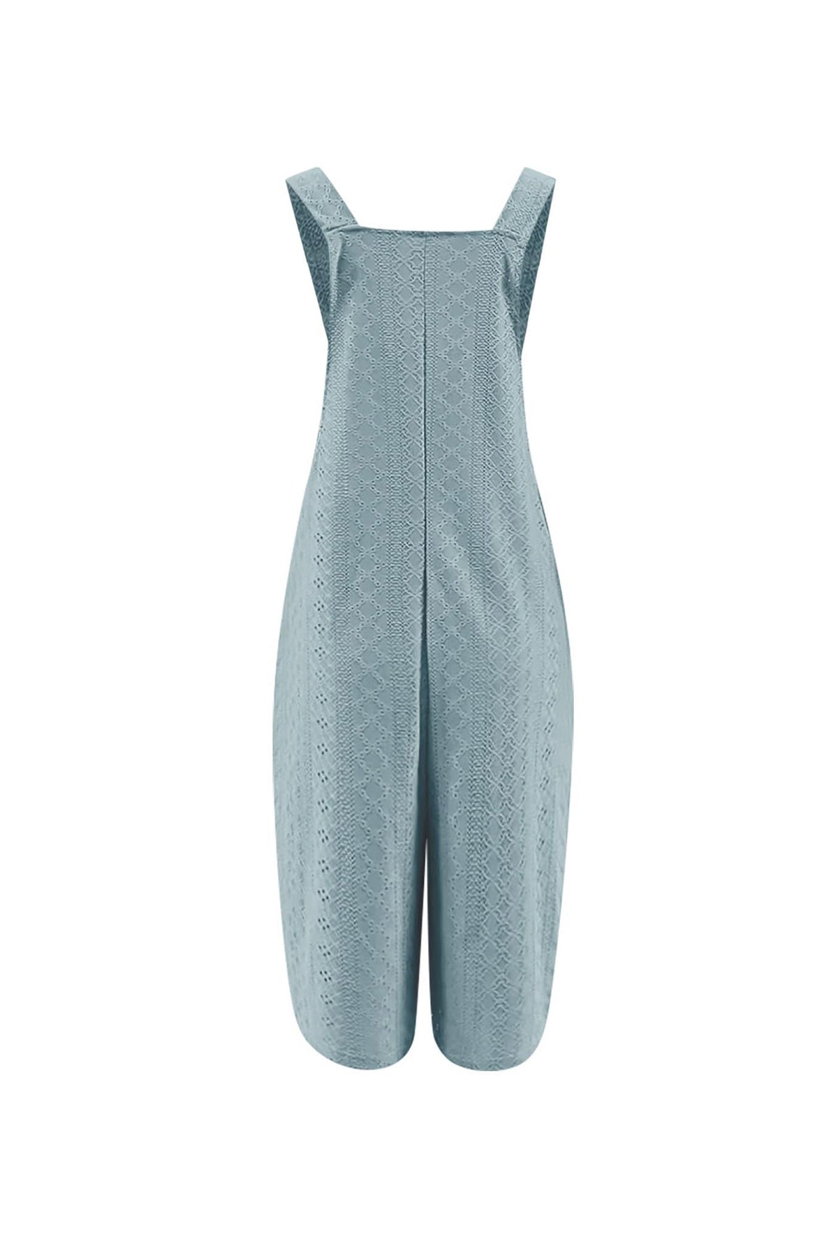 Pocket Eyelet Cami Capri Jumpsuits