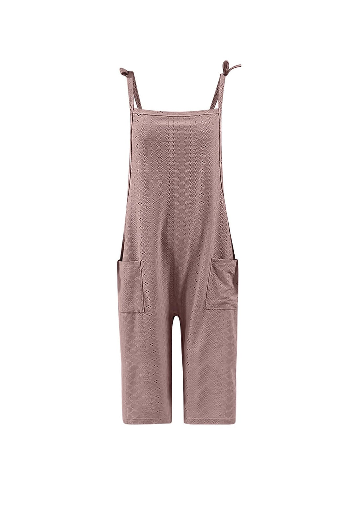 Pocket Eyelet Cami Capri Jumpsuits