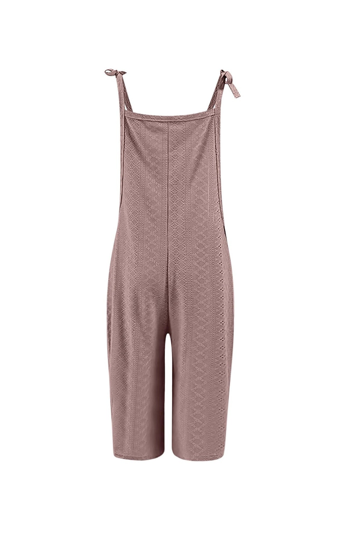 Pocket Eyelet Cami Capri Jumpsuits