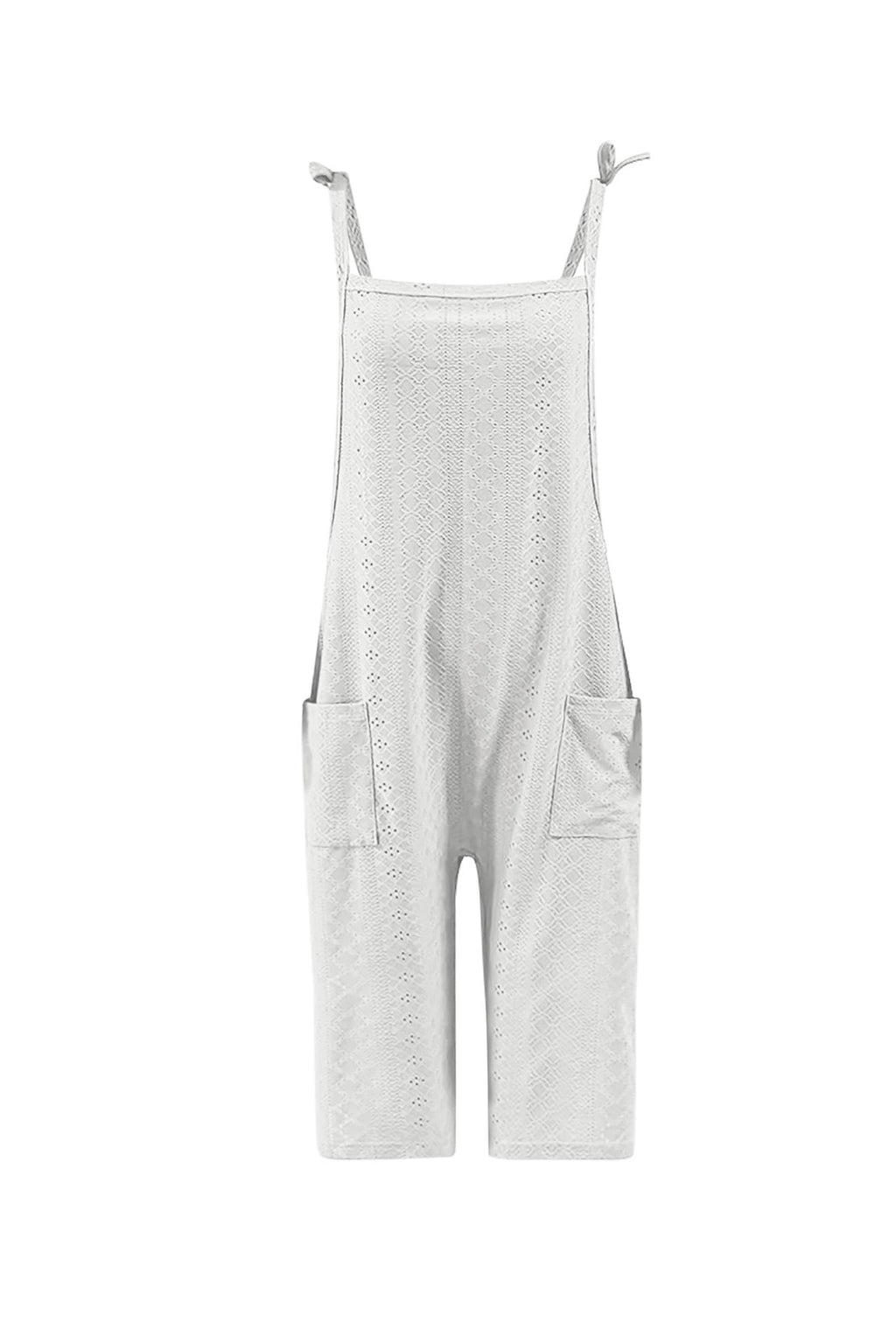Pocket Eyelet Cami Capri Jumpsuits