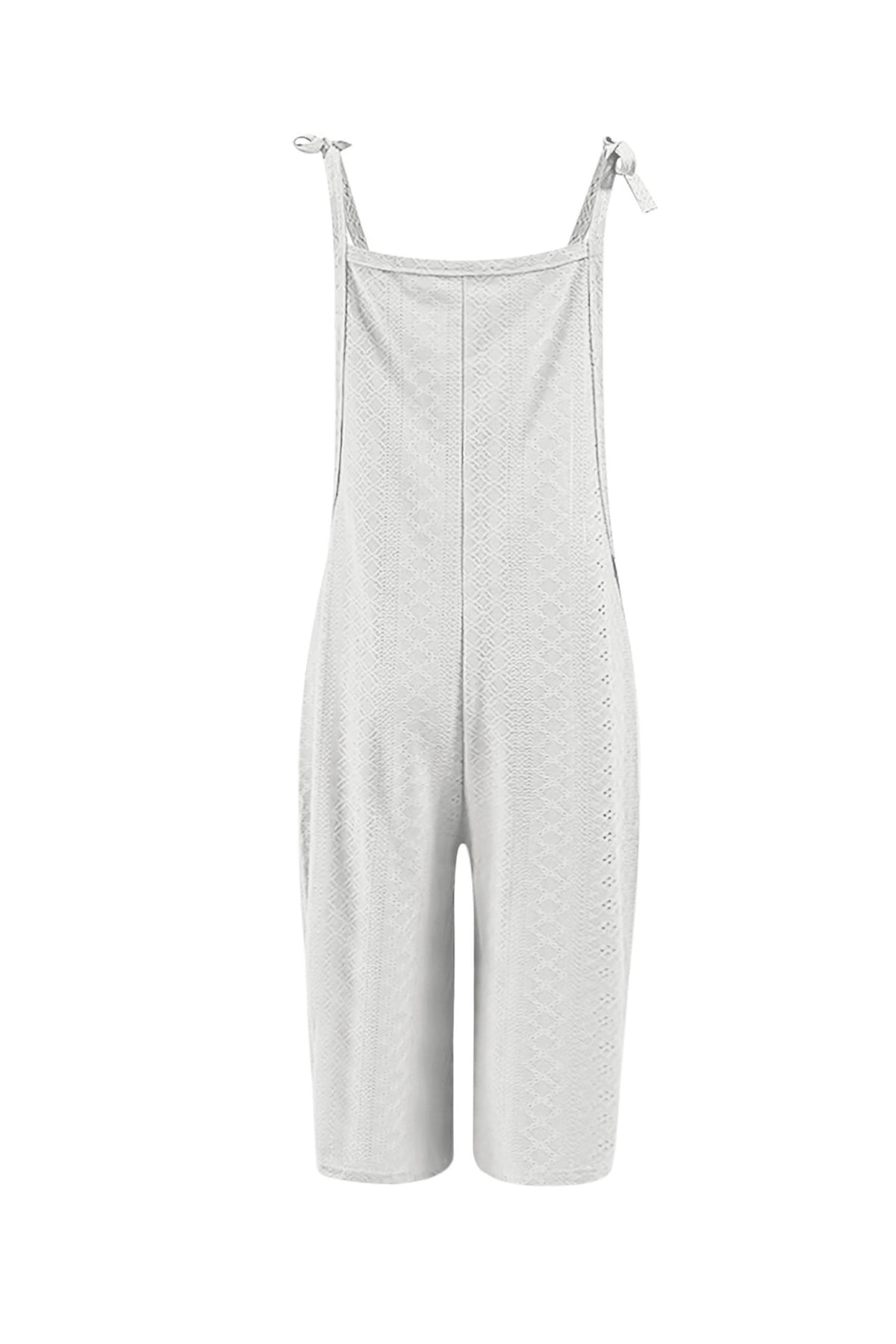 Pocket Eyelet Cami Capri Jumpsuits