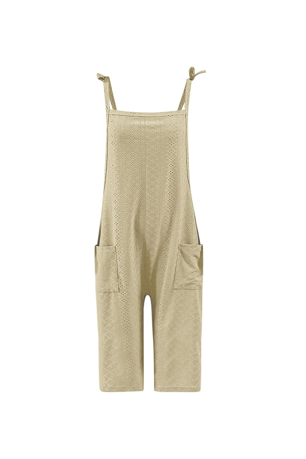 Pocket Eyelet Cami Capri Jumpsuits