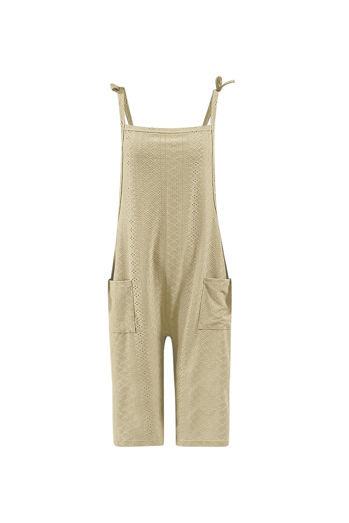 Pocket Eyelet Cami Capri Jumpsuits