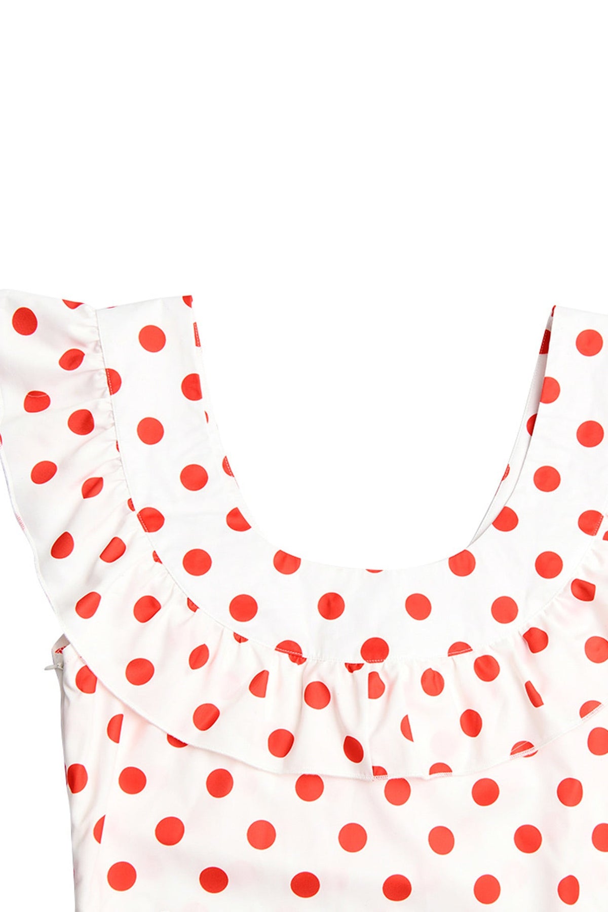 Polka Dots Ruffle Tie-up Midi Dress