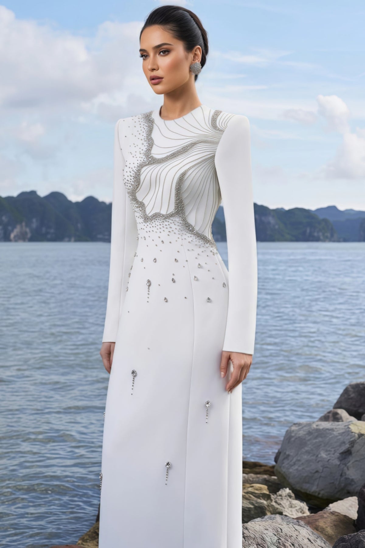Lalie Crystal Embellished Maxi Dress