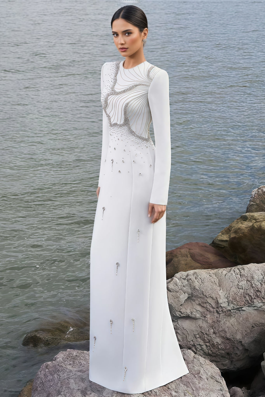 Lalie Crystal Embellished Maxi Dress