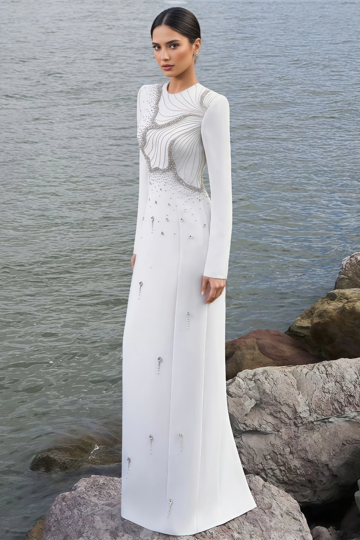 Lalie Crystal Embellished Maxi Dress