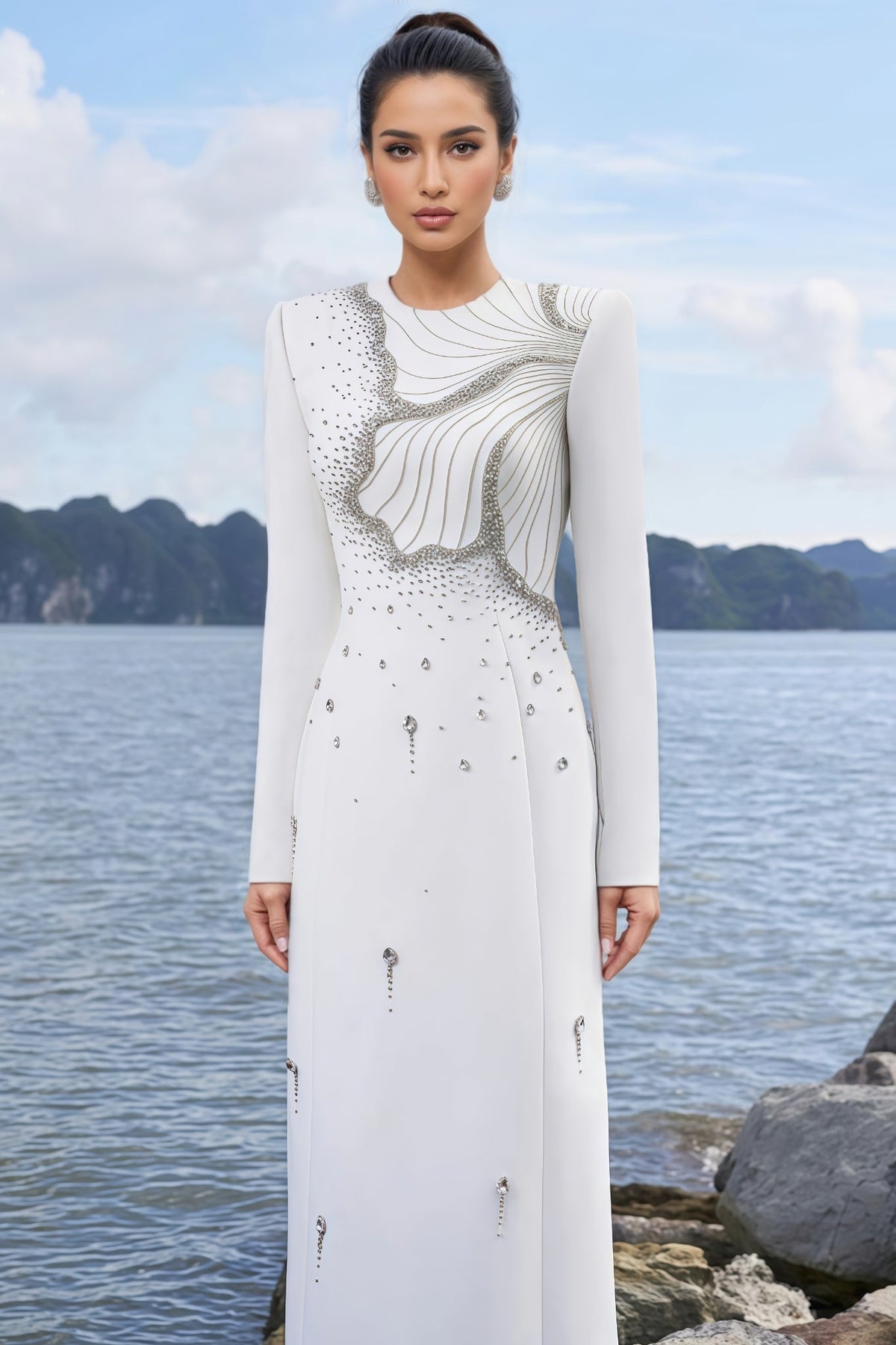 Lalie Crystal Embellished Maxi Dress