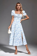 Raelyn Blue French Midi Dress
