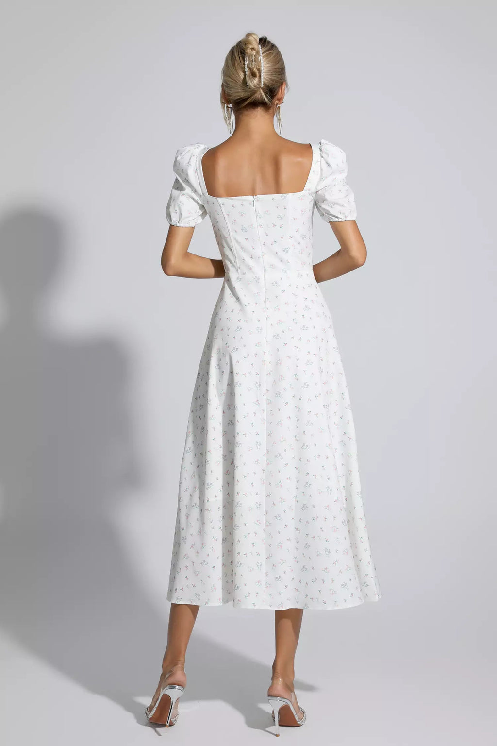 Raelyn Apricot French Midi Dress