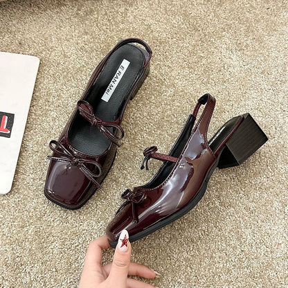 Summer Cover Toe Sandals Butterflyknot Party Dress Singbacks Mules Shoes Zapatos De Mujer