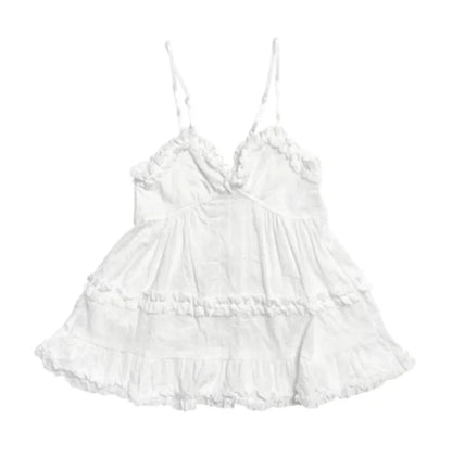Spring and Summer Korean Retro High Street Low Waist Ruffles Skirt With Belt Mini Skirt