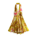 Summer Print Dress New Vacation Style Sleeveless Mini Dress Backless High Street Bodycon Dress
