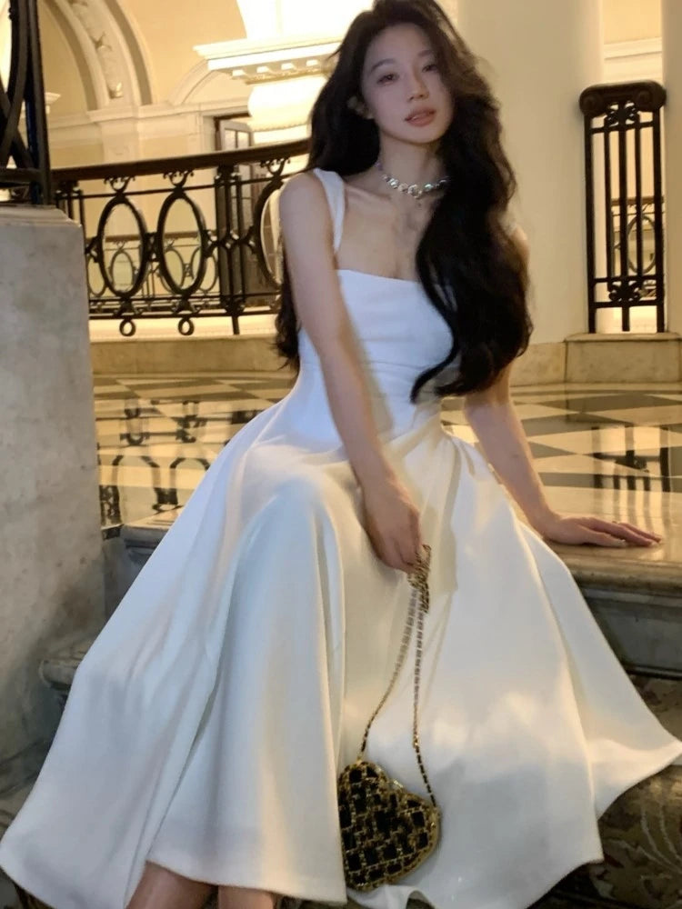 Summer Midi Dress French Holiday Party Dresses Aline Prom Robe Wedding Vestidos Clothes New