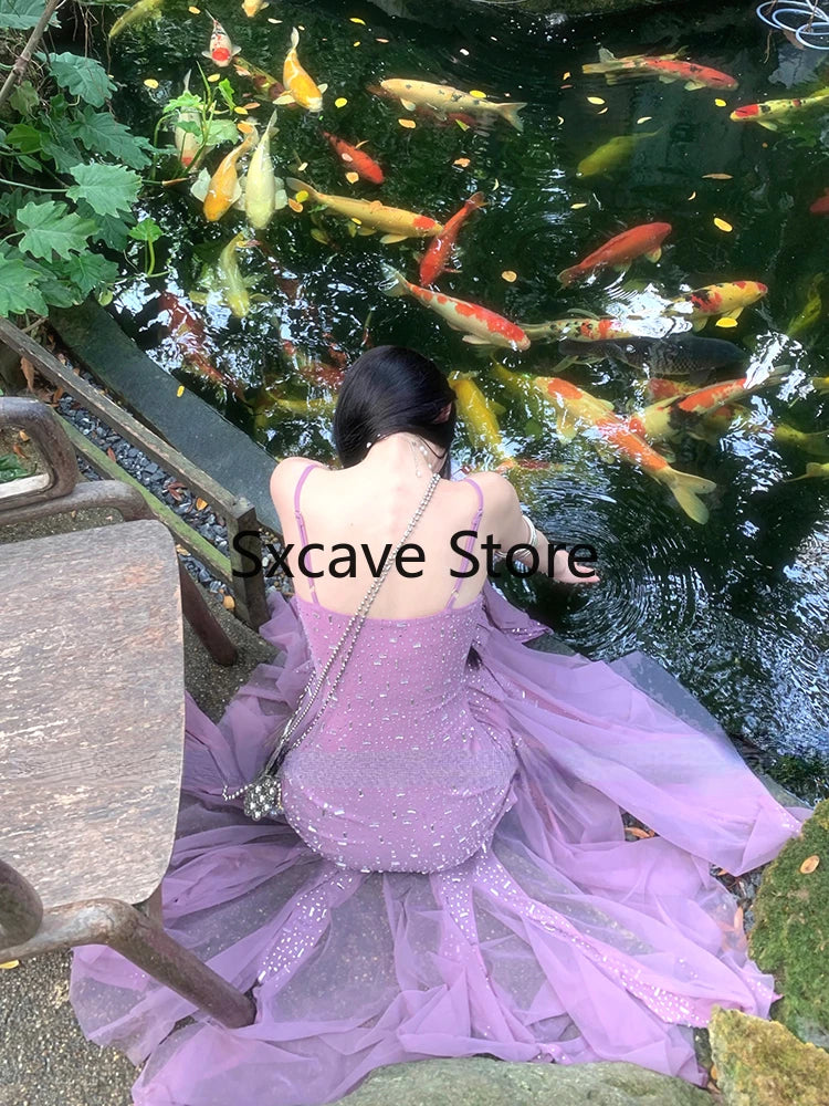 Even Party Midi Dress Female Bodycon Strap Dress Even Party Summer Outwear Beach Style Clothing Korean