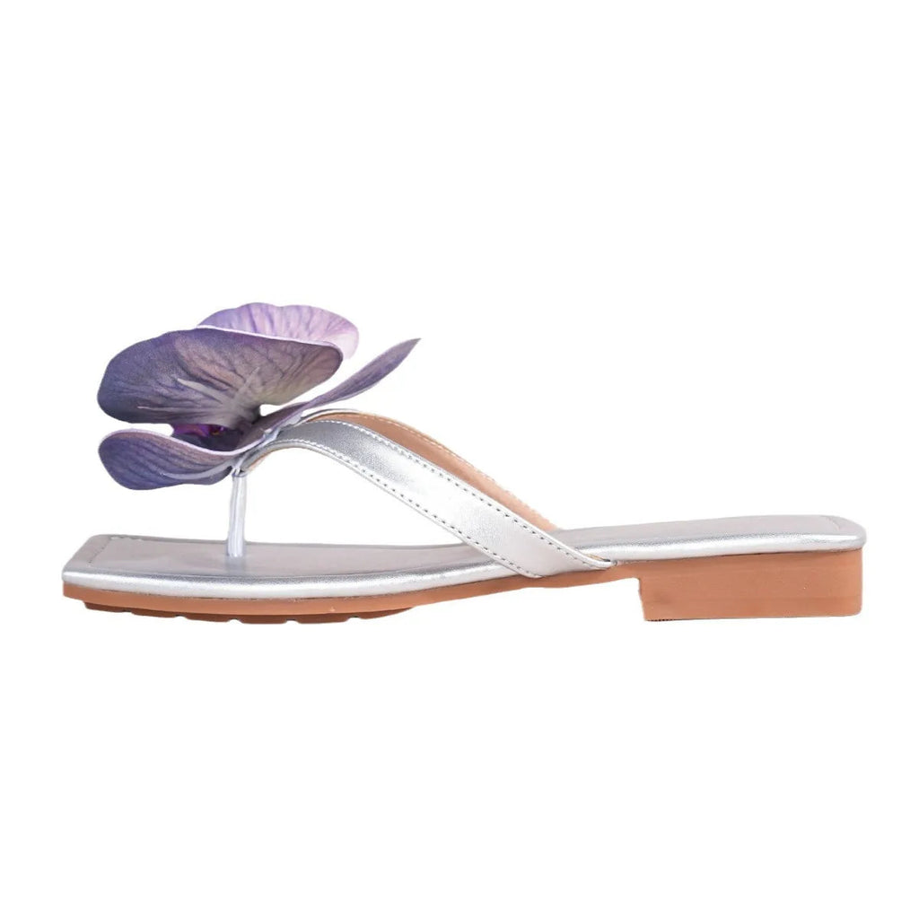 Brand Shoes Female Summer New Flowers Design Slippers Fashionable Outer Wear High Heel Slides