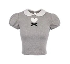 Summer New Years Top Basic T Shirt Doll Neck Cotton Shortsleeve Tshirt