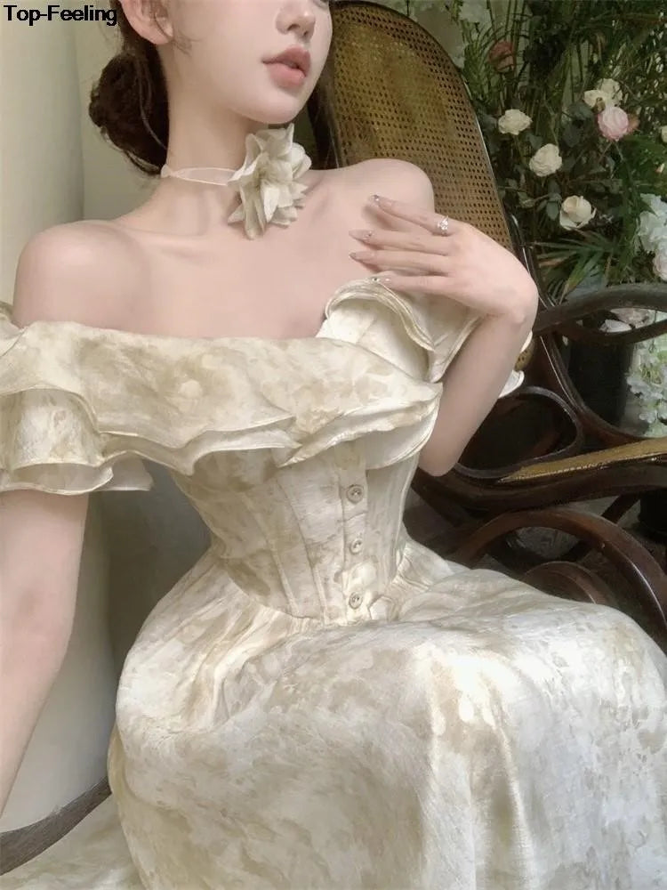 Summer New Midi Dresses for Birthday Party Dress A-line Prom Robe Wedding Vestido Mujer