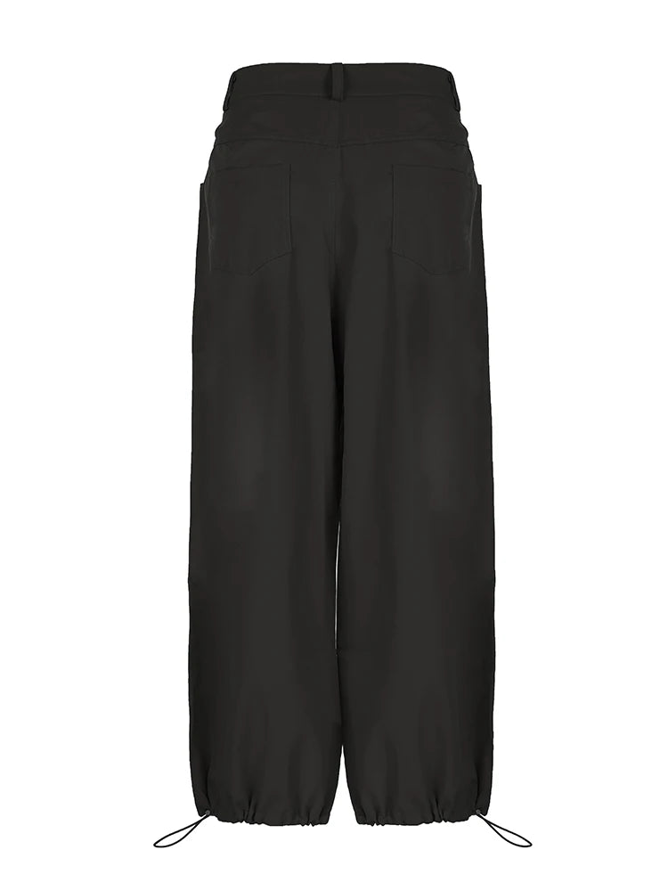 Street Style Loose Adjustable Waist Baggy Cargo Pants