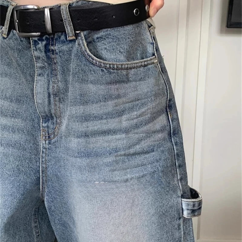 Y2k Clothes Denim Cargo Pants Spring Summer Ankle Length Trousers Pantalones De Mujer