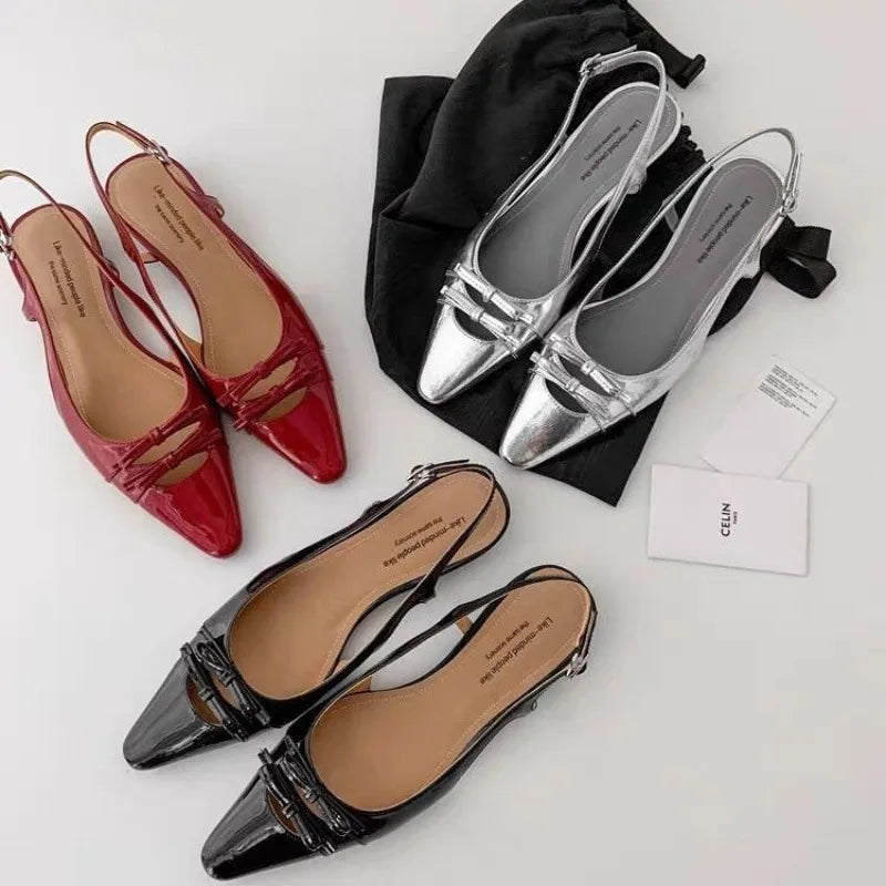 Designer Summer Cover Toe Sandals Butterflyknot Dress Shoes Low Heel Stripper Party Sandalias