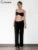 Shirring Trim 2 Piece Summer Unique Crop Camisoles+elastic Waist Pants Female Matching Clubwear