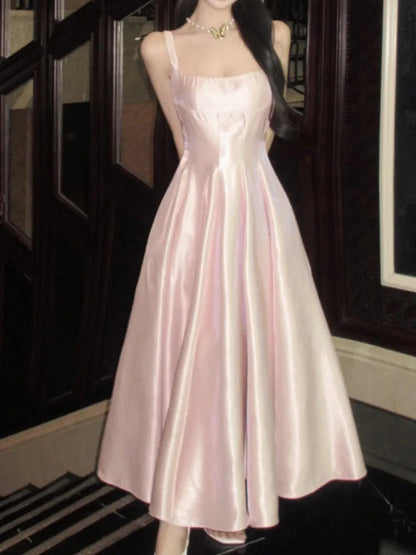 Summer Midi Dress Sleeveless Aline Party Birthday Clothes Female Prom Vestidos New