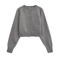 Cropped Cardigan Sweater Autumn Long Sleeve O Neck Single Breasted Jumpers New Knitted Outerwear