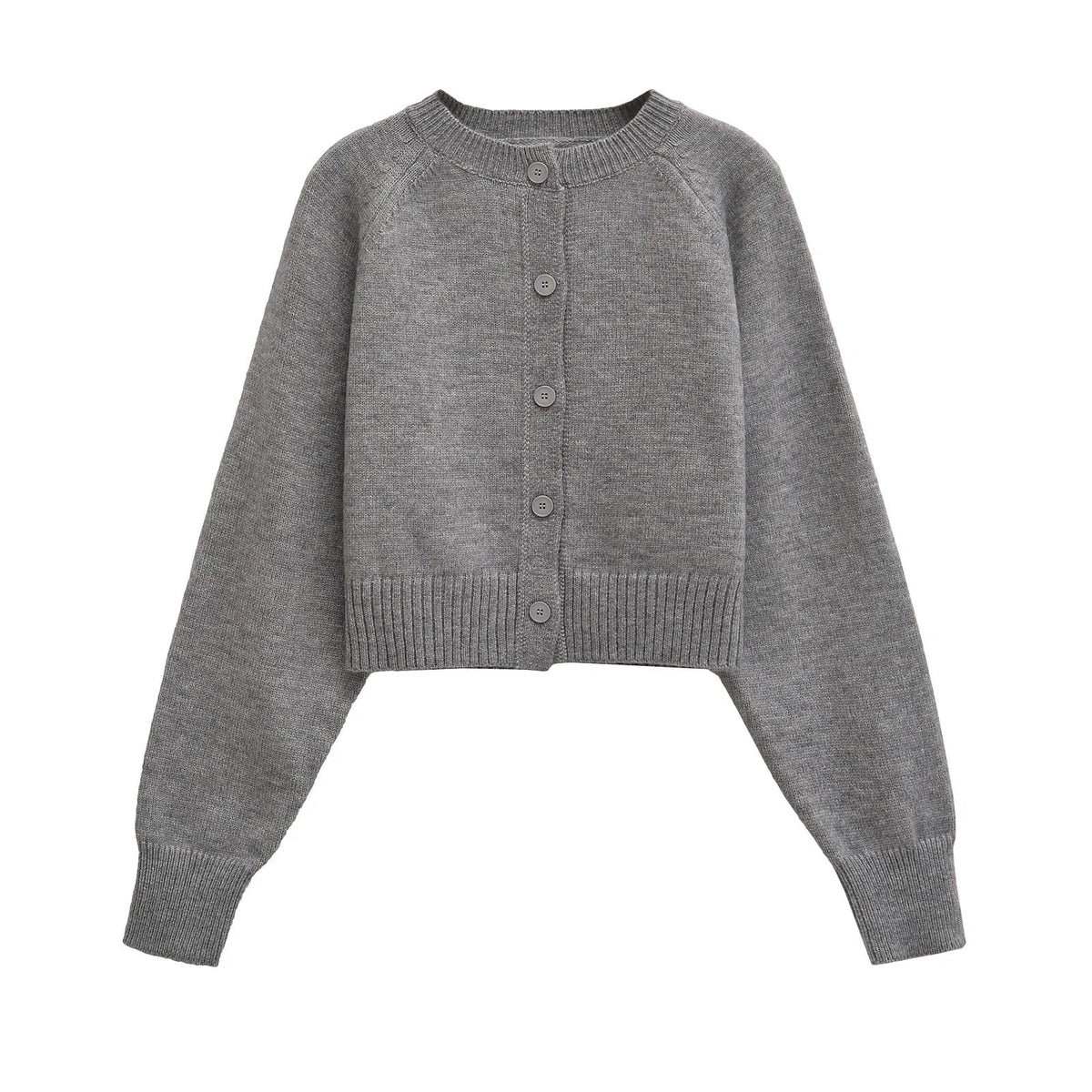 Cropped Cardigan Sweater Autumn Long Sleeve O Neck Single Breasted Jumpers New Knitted Outerwear