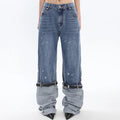 Patchwork Jeans High Street Denim Pant New Y2k Trousers Clothes