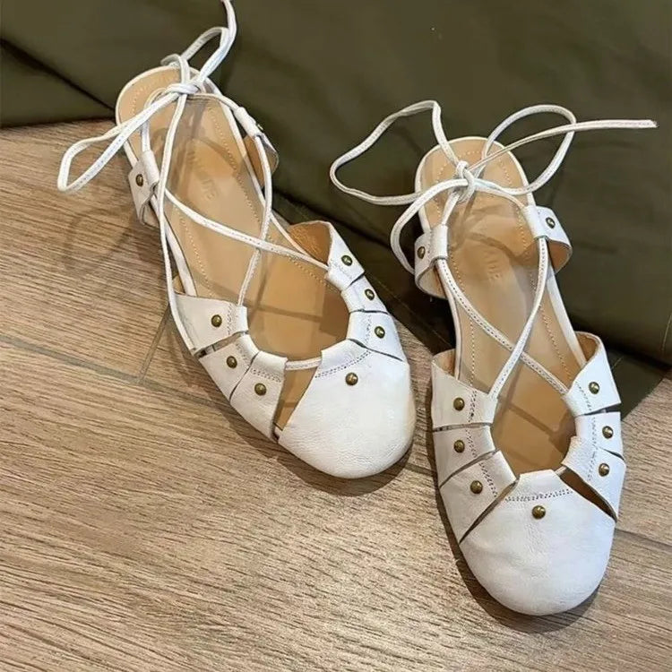 Flat Sandals Shoes Woman Slippers Slingback Trend Summer Designer Dress Shallow Soft Leather Comfort Sandalias