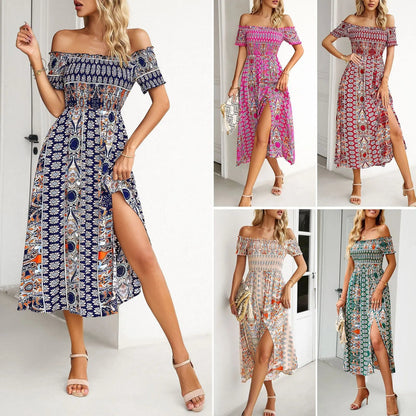 Dress New Product One Shoulder Split Large Hem Skirt With Ruffle Edge Vestido Maxi Dress Bodycon Y2k