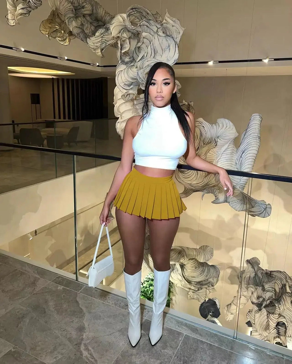 Mini Pleated Skirts for Korean High Wiast Tennis Skirt Summer Girl Y2k Accessories Aline Stretchy Skirt