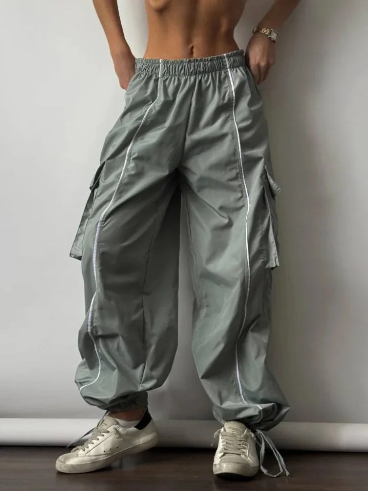 Y2k Aesthetic Cargo Pants American Retro Harajuku Baggy Trousers Oversized Sweatpants