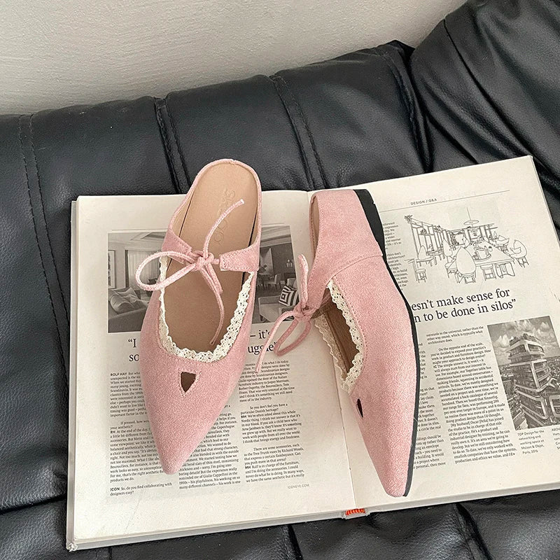 Designer Summer Pointed Toe Mules Slippers Dress Street Style Slip on Shoes
