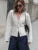 Knitted V-neck Cardigan Loose Single Breasted Pockets Sweater Female Versatile Street Knitwear