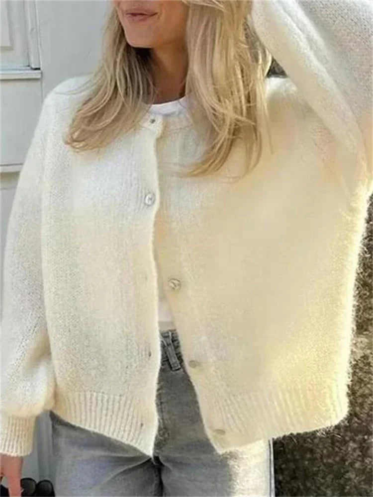 Loose Sweater Cardigan Coat for Long Sleeve Cropped Autumn Clothes Top Knitwear ’s Outwear