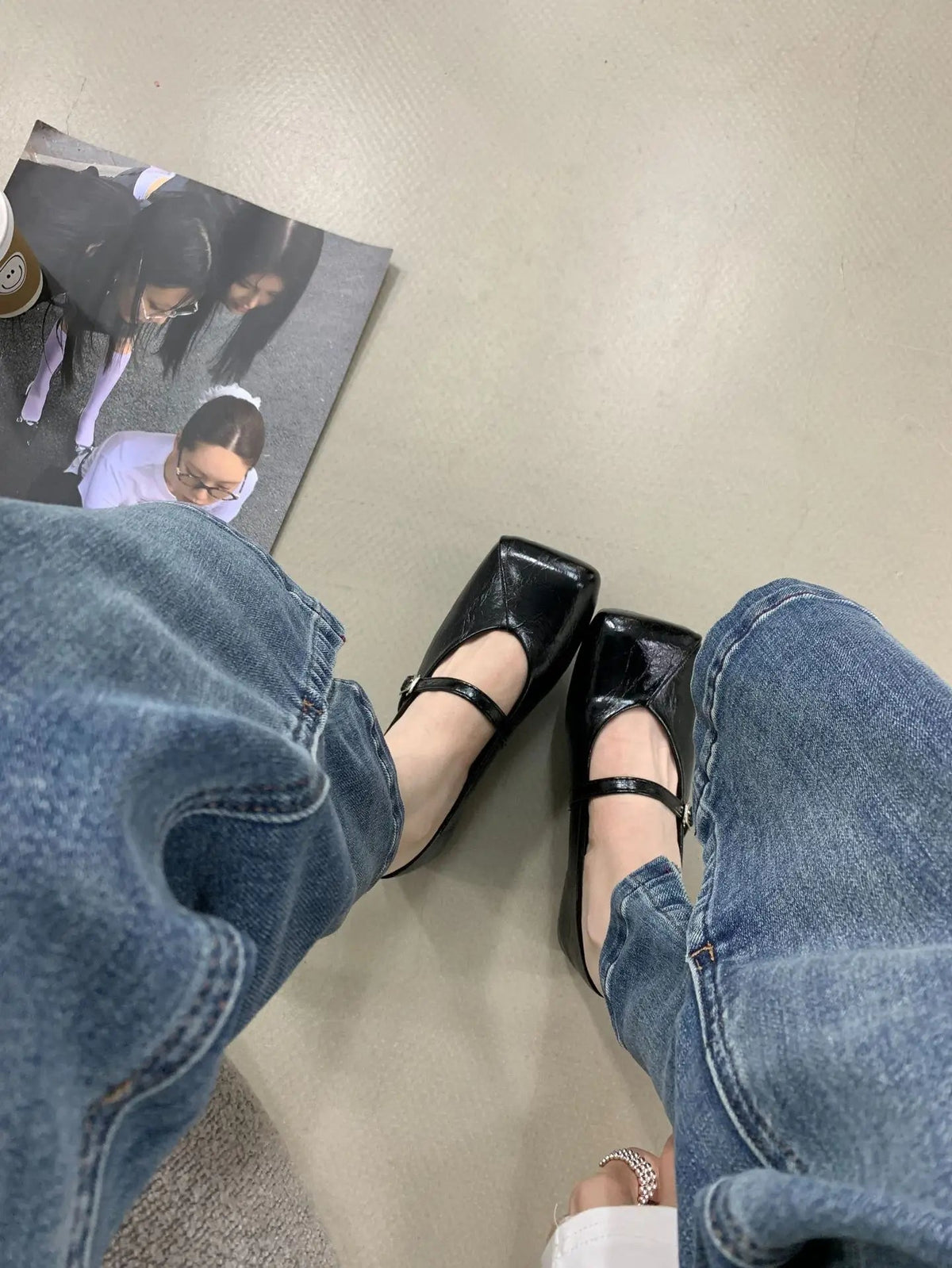 Summer Shoes Low Heels Square Toe Shallow Mouth Female Footwear Oxfords Modis Dress Leather New Rubber