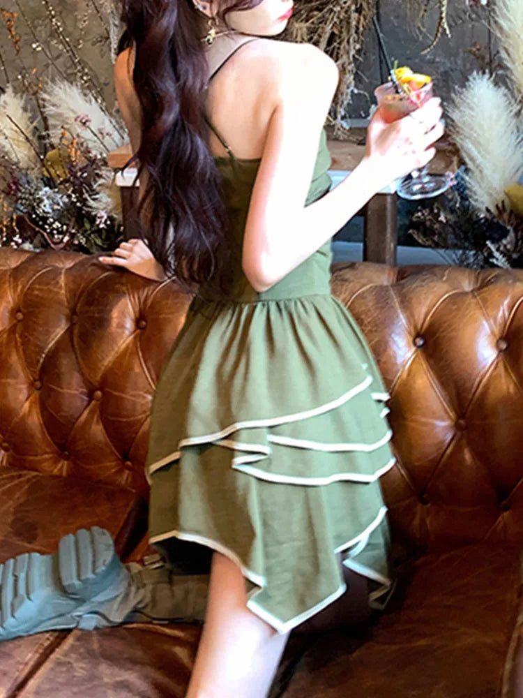 Korean Style Sweet for Dress New Spring Summer Temperament Dress Kawaii Princess Mini Dress