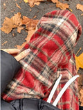 Red Plaid Pants Harajuku Korean Style Checked Trousers Y2k Classic Pants Warm Winter Wide Leg