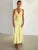 Satin Bow Backless Maxi Dress for Gown V Neck Sleeveless Club Party Evening Dress