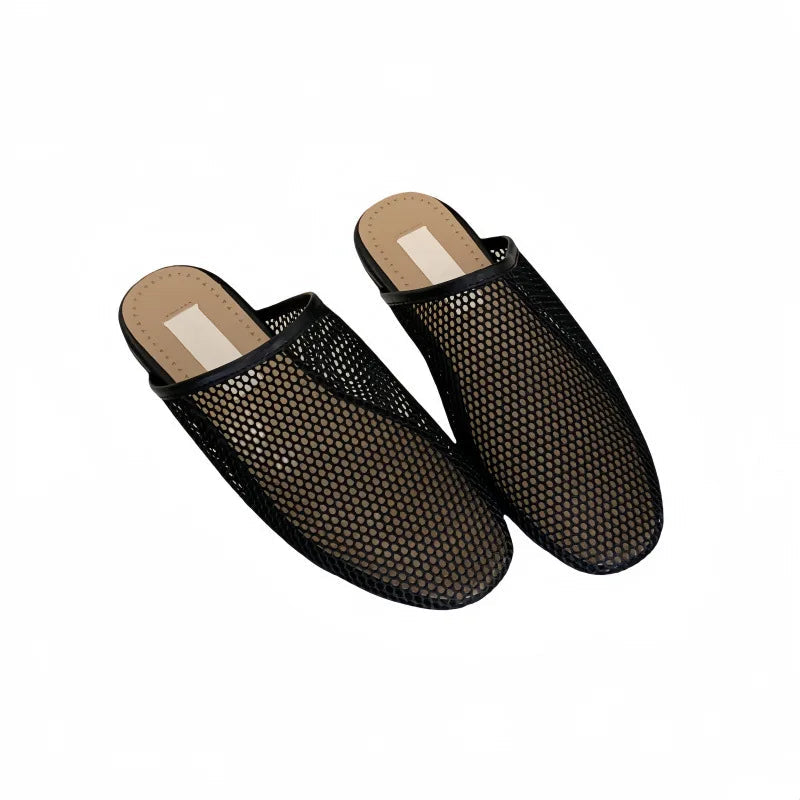 Female Shoes Rubber Slippers Fretwork Heels Slides Low Summer Clogs Woman Flat Soft Beach Fabric Rome Hoof Cotton Rubber Sl