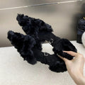 Faux Fur Fluffy Pumps Street Style Pointed Toe Thin High Heels Shoes Party Prom Zapatos De Mujer