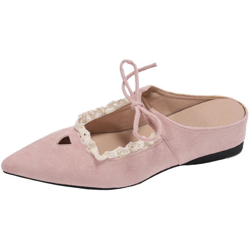 Designer Summer Pointed Toe Mules Slippers Dress Street Style Slip on Shoes