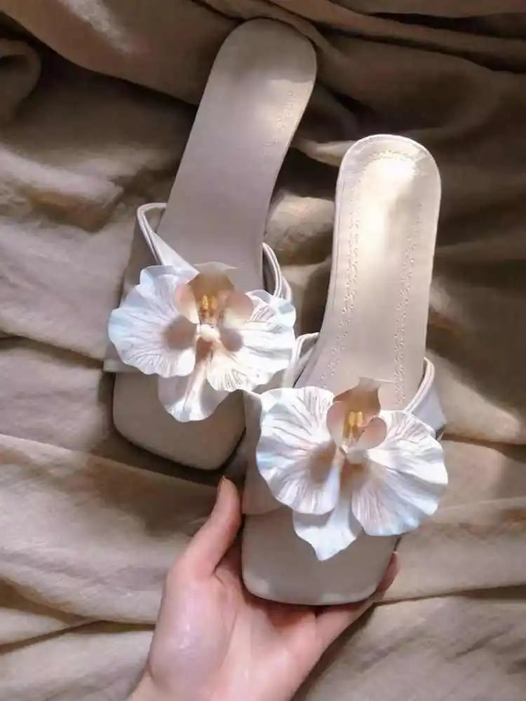Summer Flower Slippers Comfort Outdoor Shoes Dress Street Style Slides