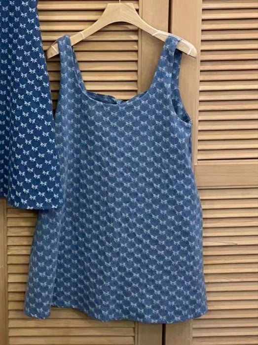 Vestidos South Korea Dresses Summer New Age Reduction Bow Design Slim Halter Dress Cowboy Suspenders Skirt
